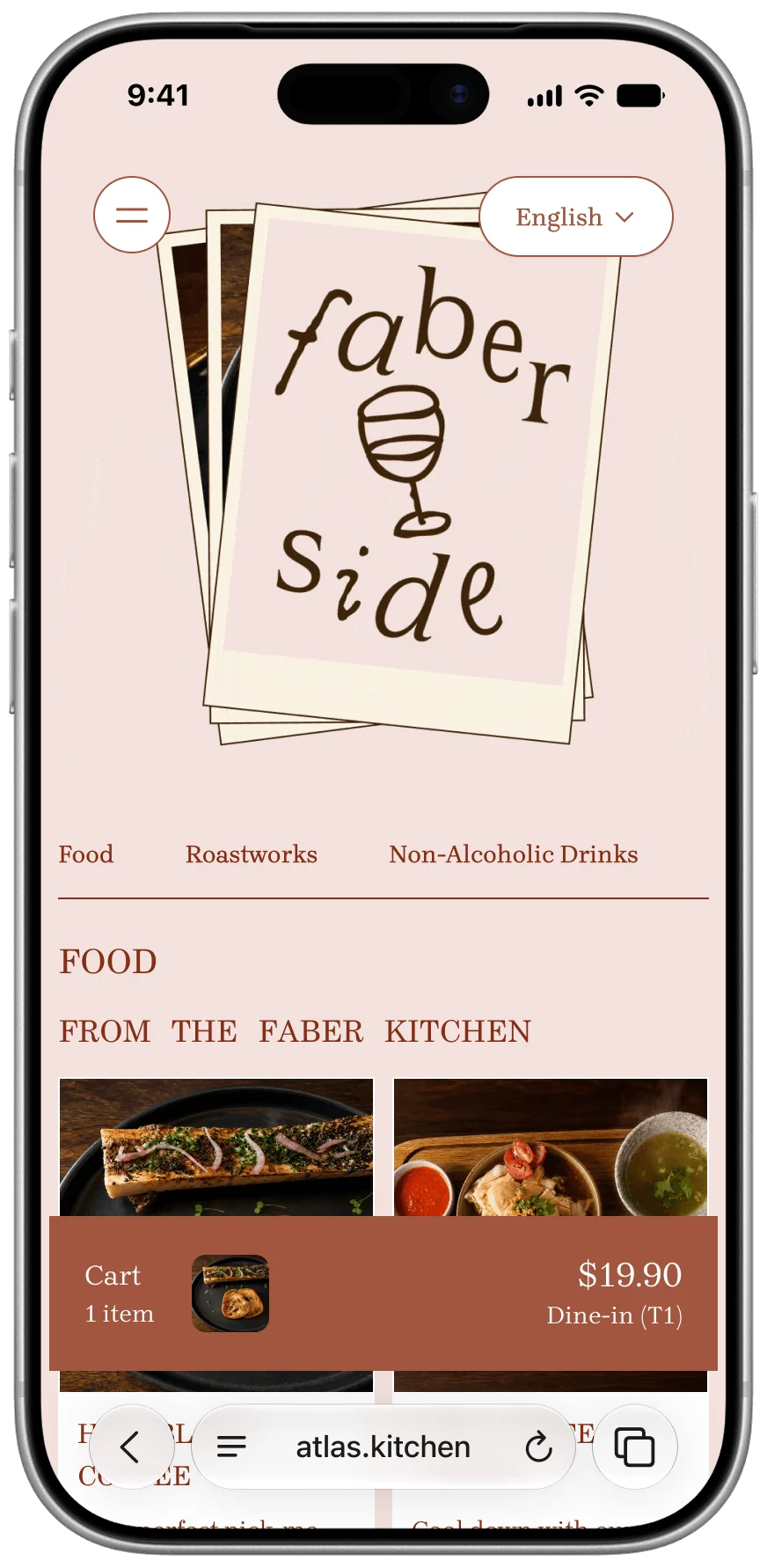 W Coffee and Matcha branded Scan to Order storefront
