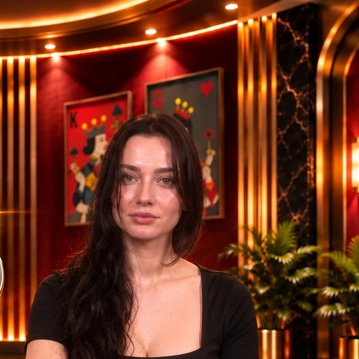 Luna, a RAIZE live dealer, in the studio