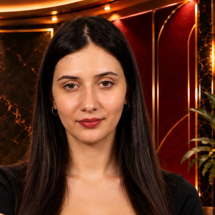Rose, a RAIZE live dealer, in the studio