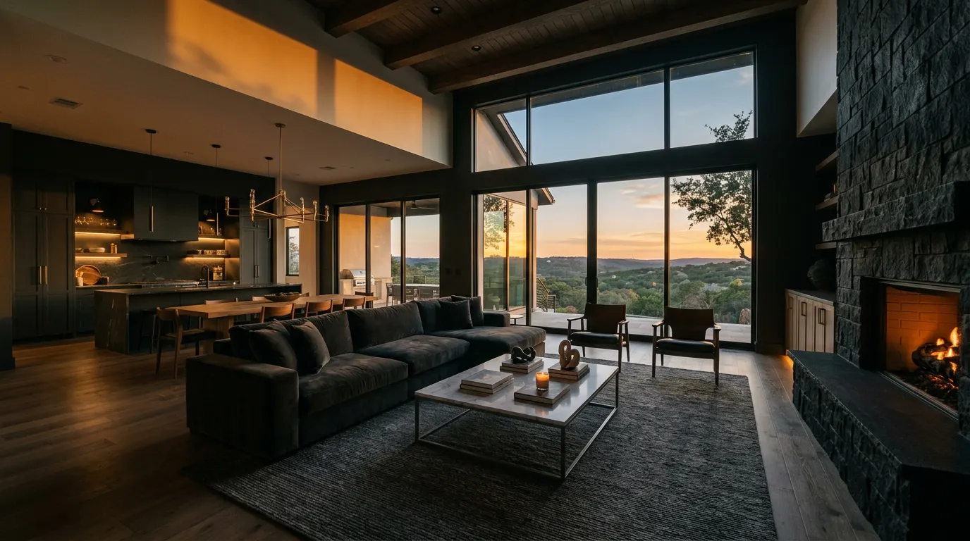 A luxury Dallas–Fort Worth home at twilight, representative of the residences Texas AirZone serves in Southlake