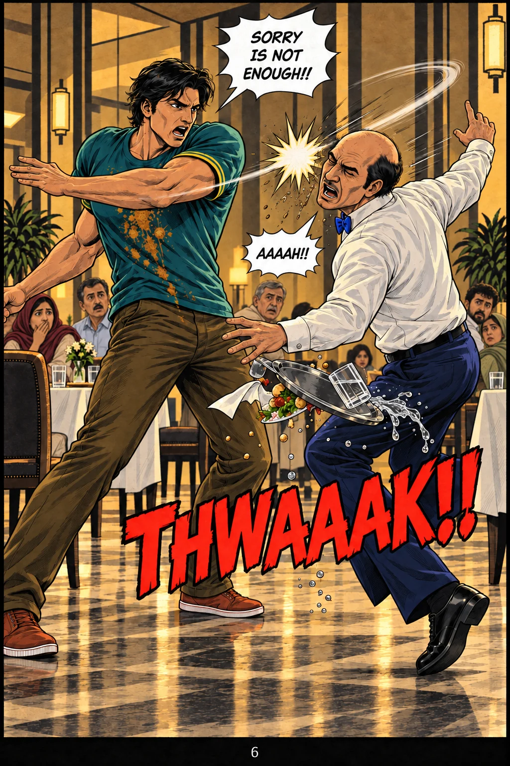 BURAAQ: The Chronicles, Event 1, page 6. Dialogue is in the artwork.