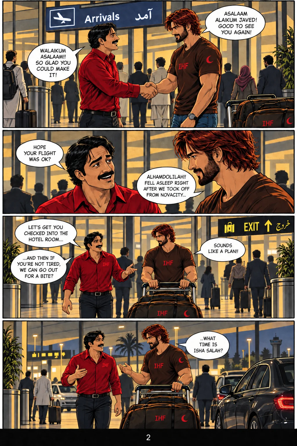 BURAAQ: The Chronicles, Event 1, page 2. Dialogue is in the artwork.