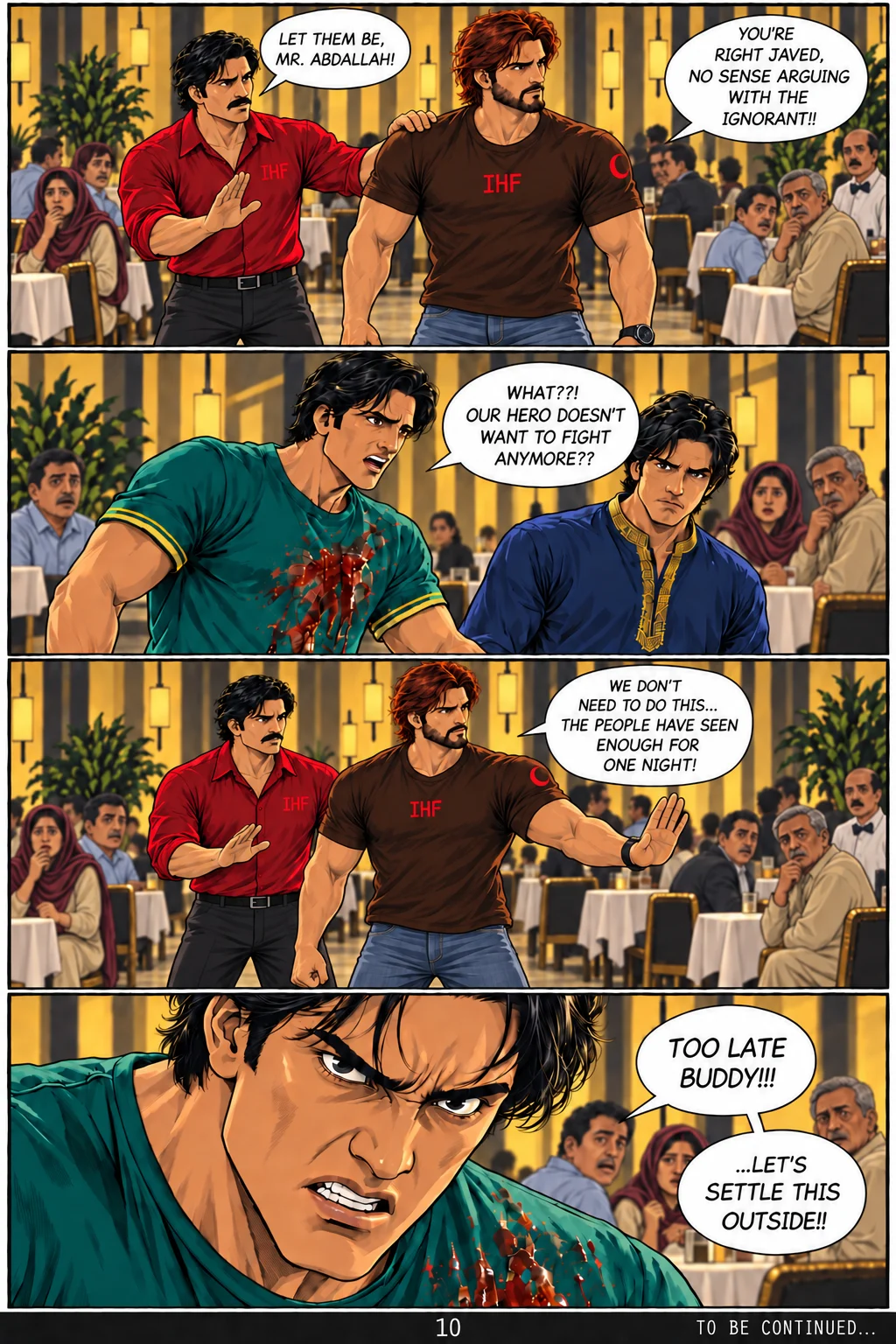 BURAAQ: The Chronicles, Event 1, page 10. Dialogue is in the artwork.