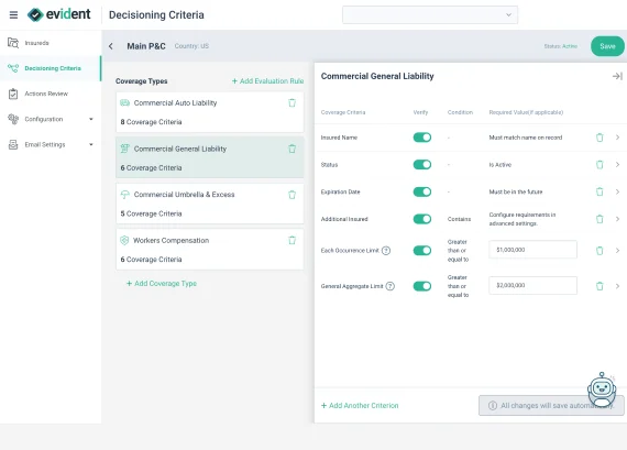 Automated collection of evidence