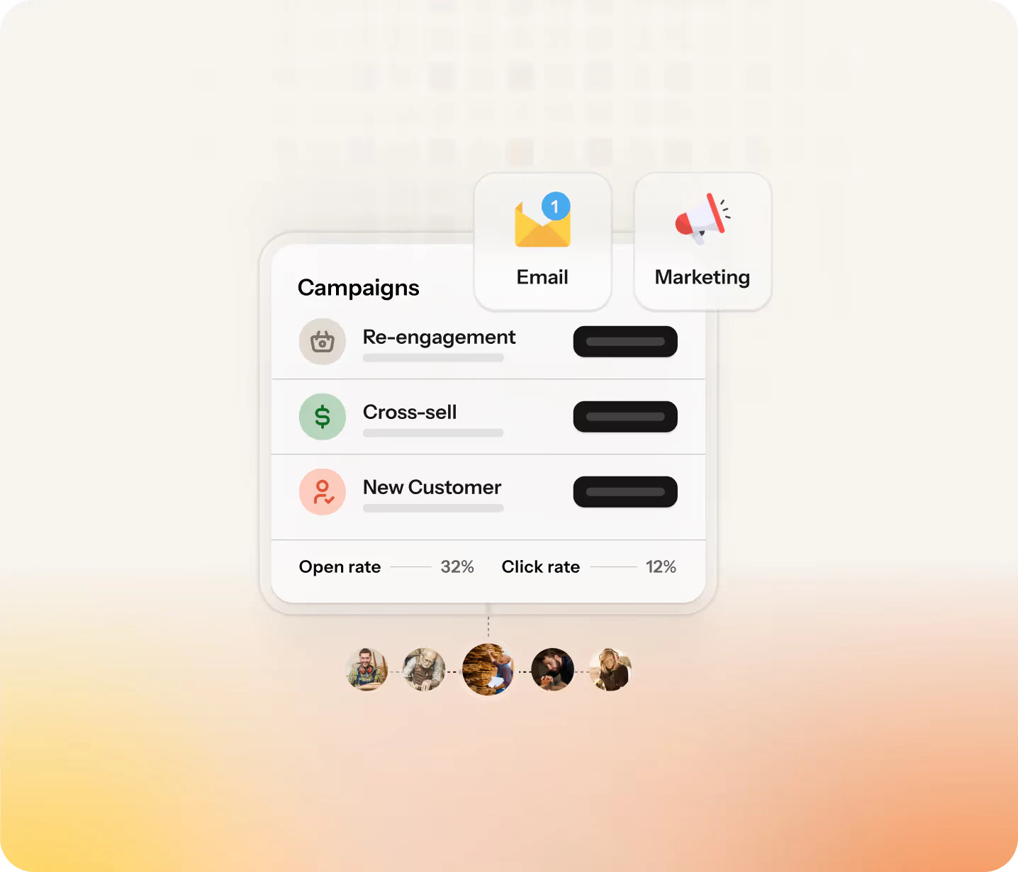 SalesJack campaign dashboard showing a cross-sell workflow