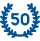 50 and laurel icon