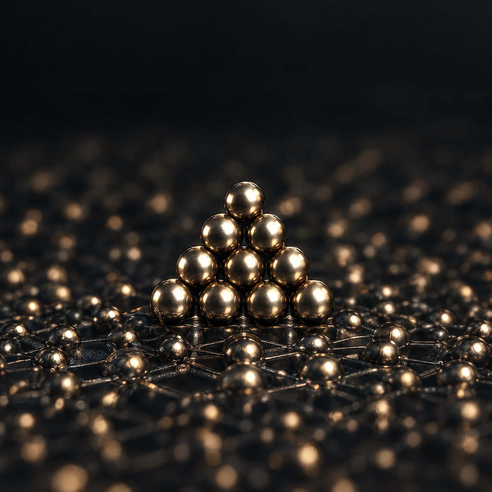 Conceptual arrangement of reflective atoms, not an image from the linked research
