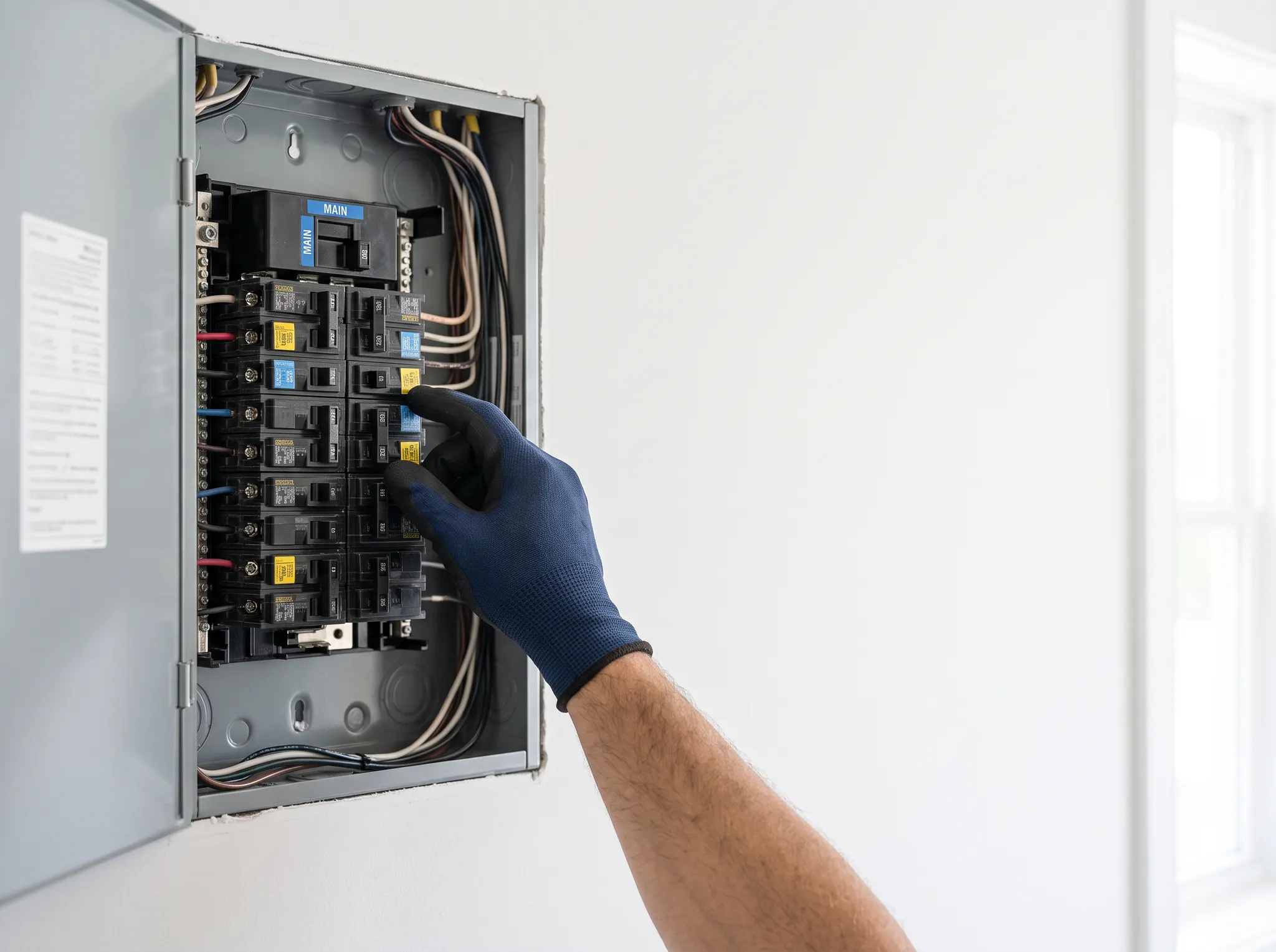 Illustrative view of a residential electrical panel
