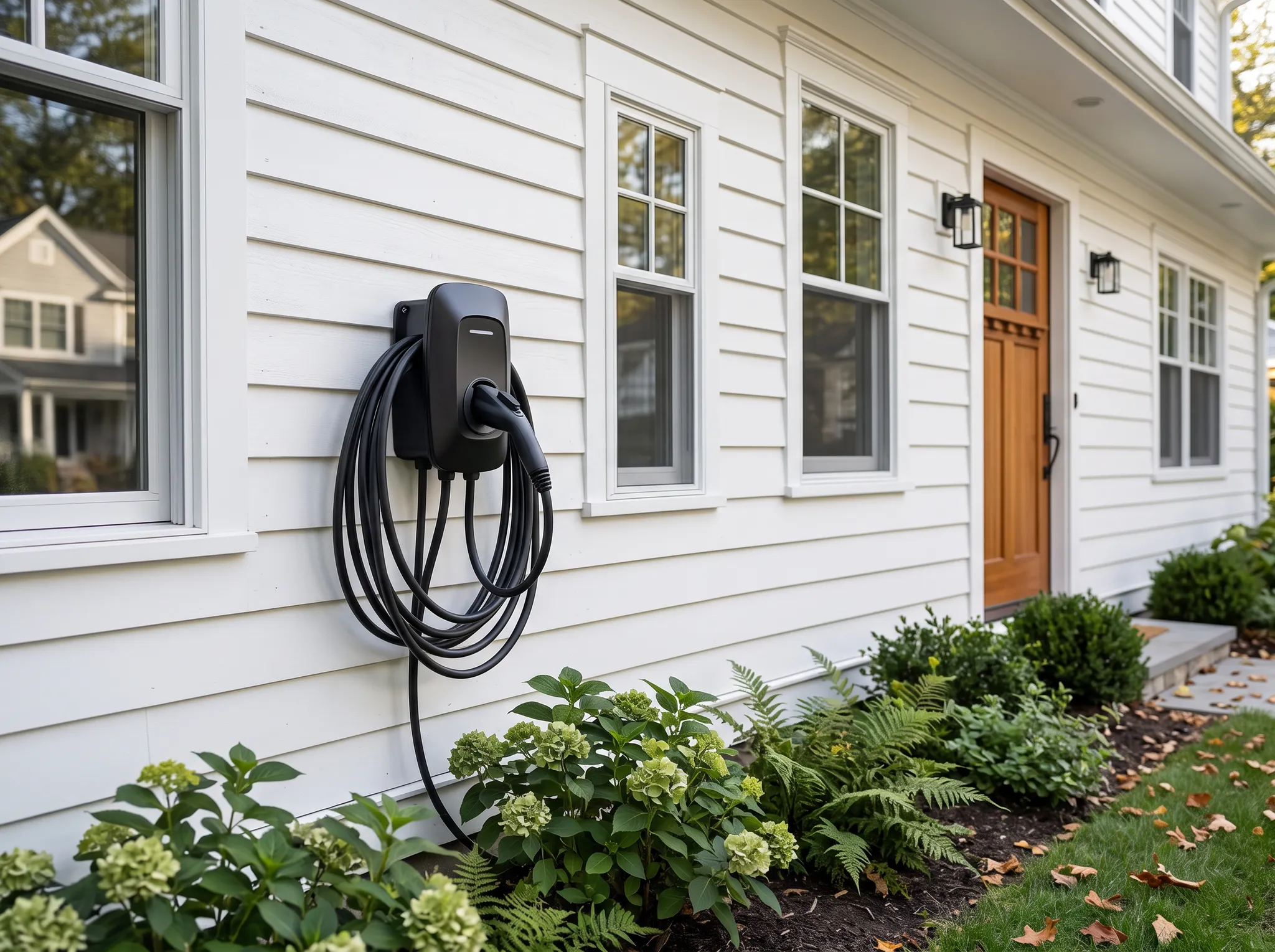Illustrative home electric vehicle charger installation