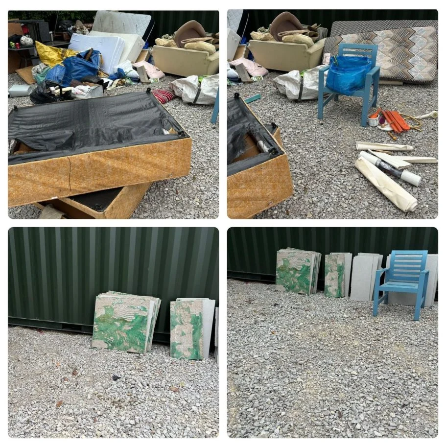 Original before-and-after photos of a outdoor clearance
