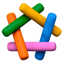 Interlocking colorful tubes