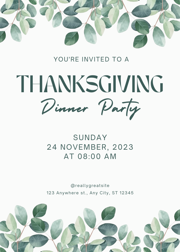 Thanksgiving invitation made in Canva
