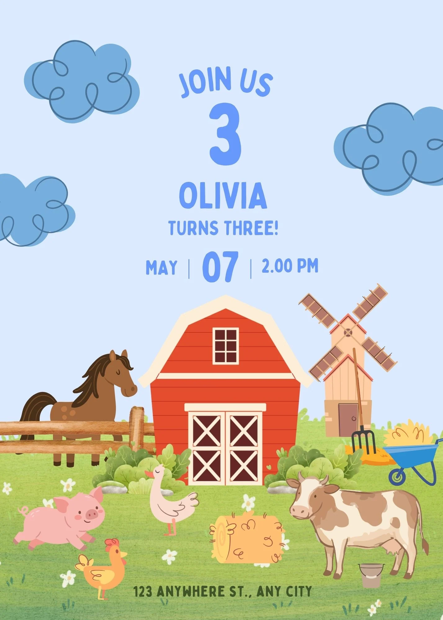 farm birthday invitation