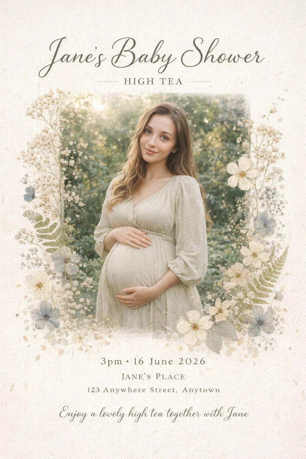 Pressed Flowers Baby Shower