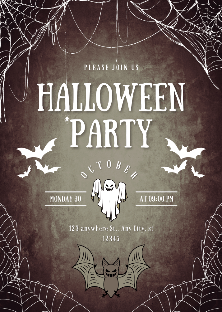 Halloween invitation made in Canva