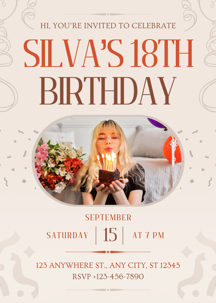 18th birthday invitation