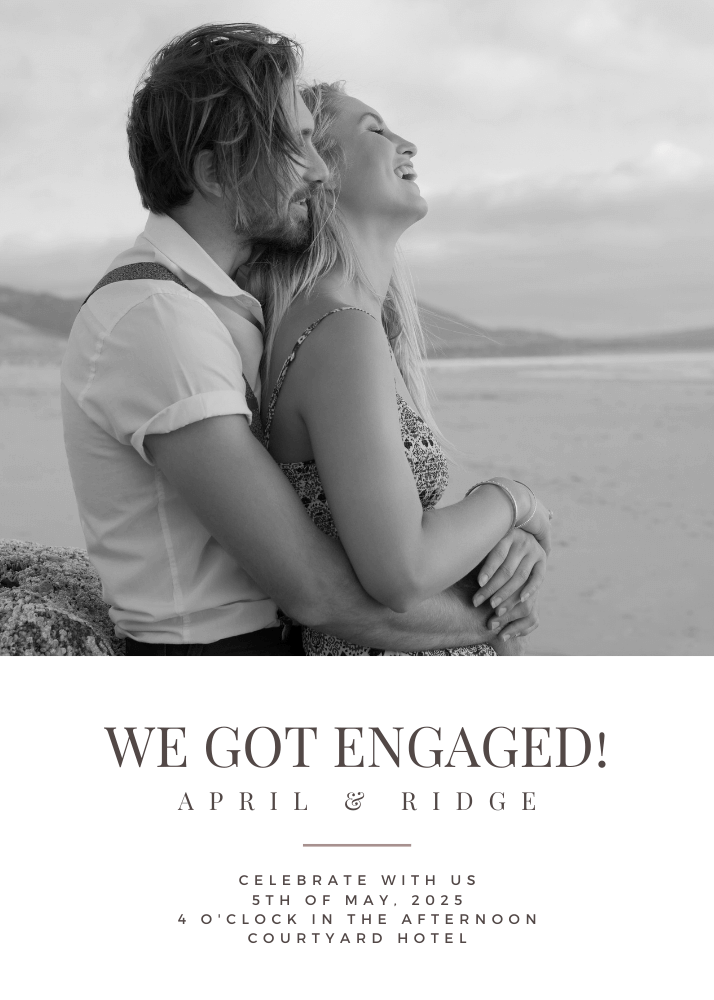 Engagement invitation designed in Canva