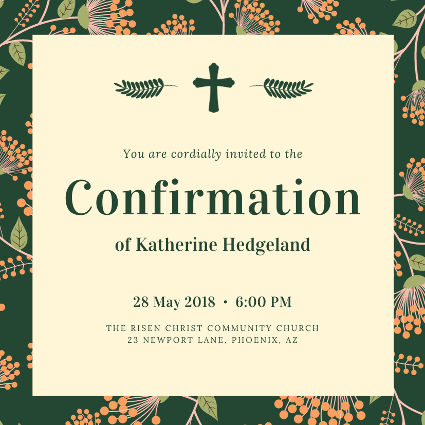Confirmation invitation made in Canva