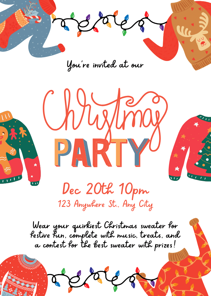 Christmas invitation made in Canva