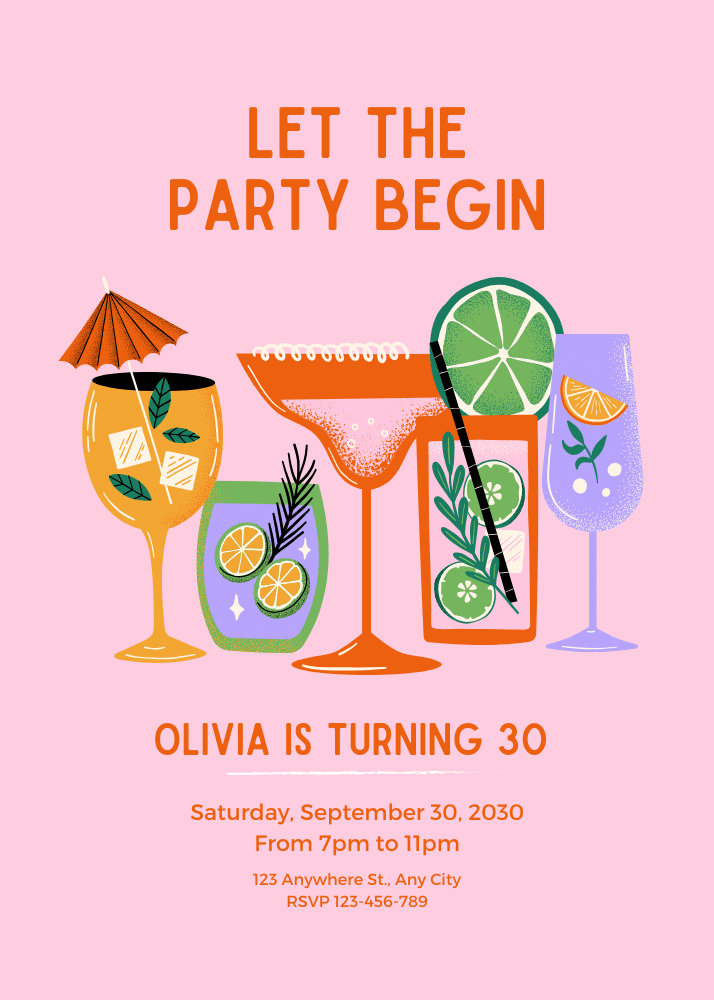 30th birthday invitation