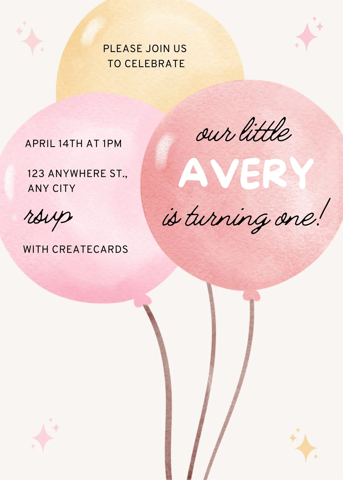 balloon birthday invitation