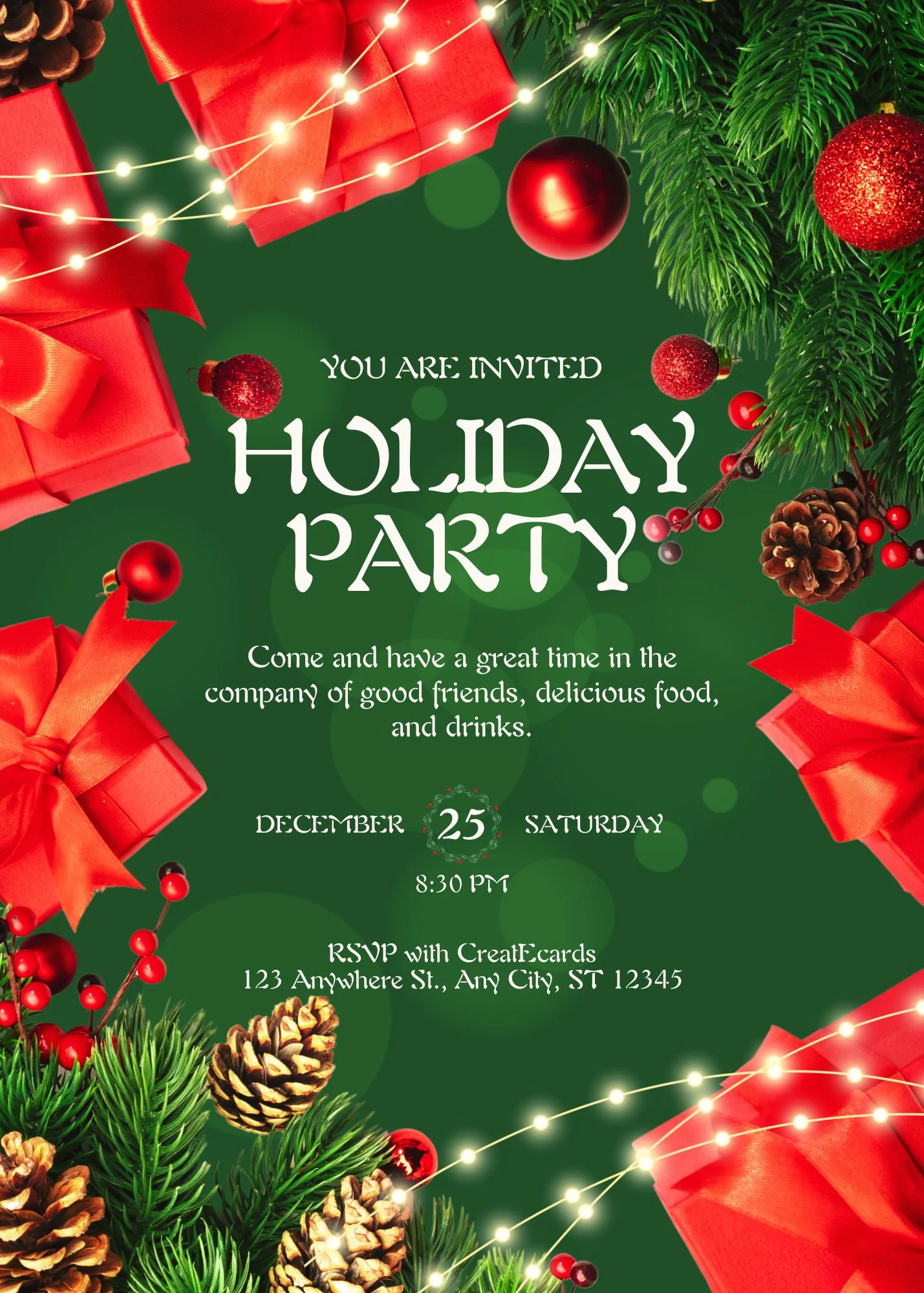 Holiday invitation made in Canva