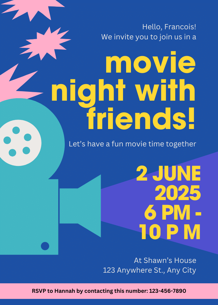 movie night invitation