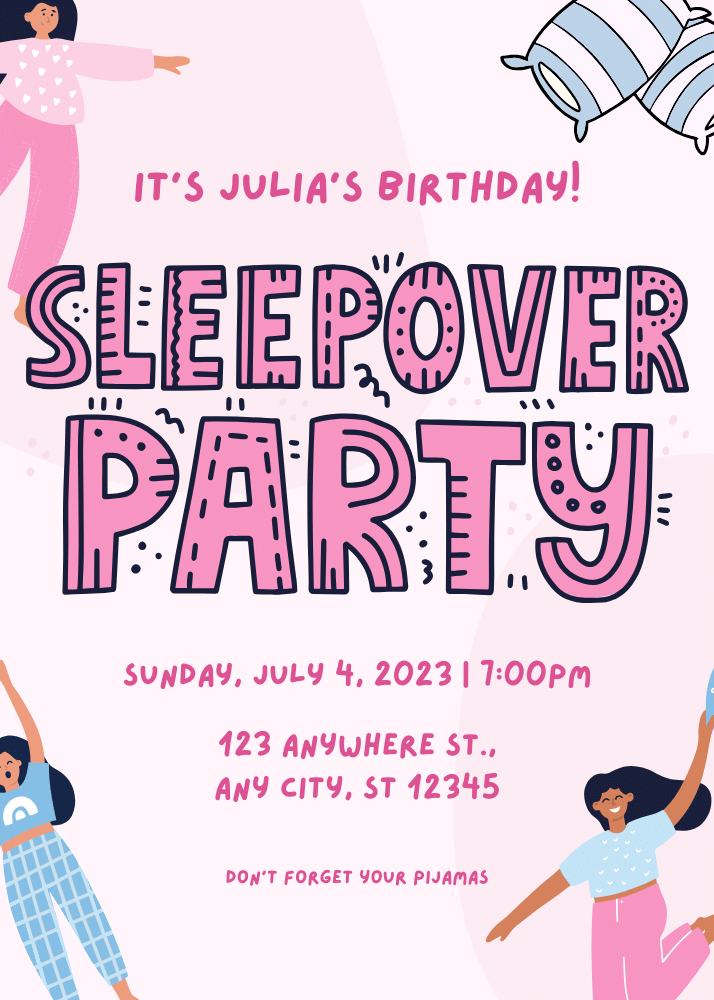 slumber party invitation