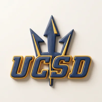 Clay-styled UCSD trident logo