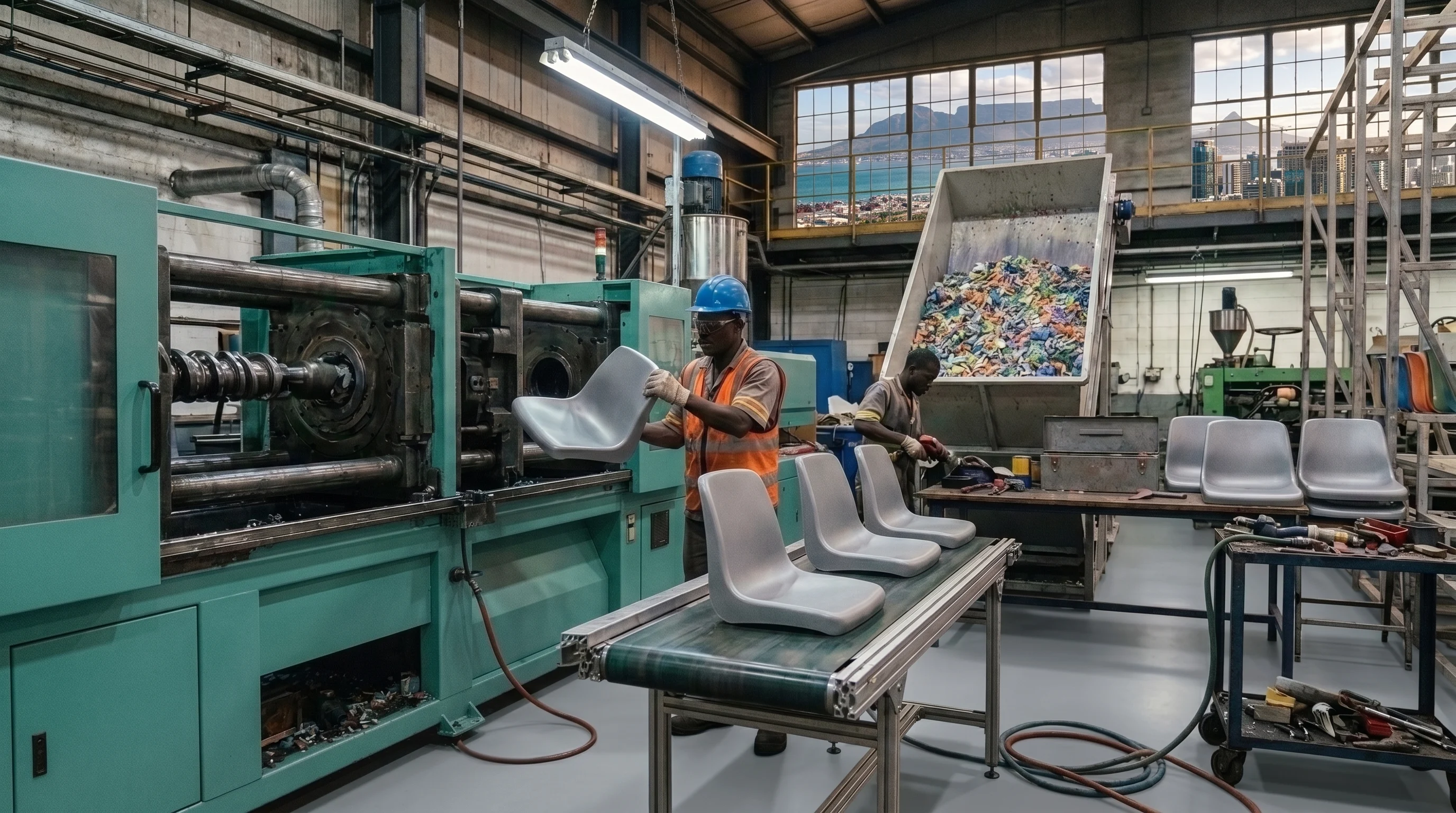 Sustainable seating manufacturing line
