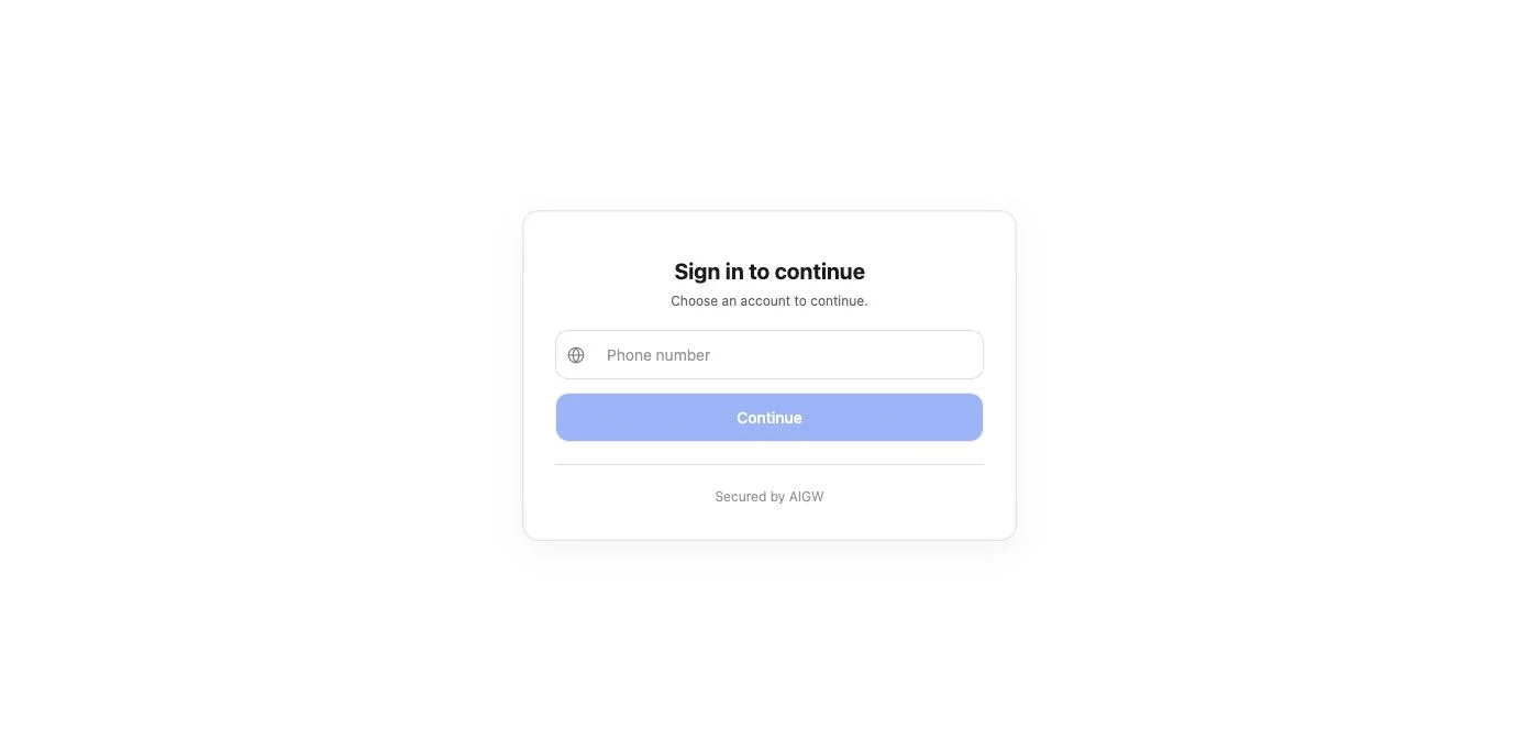 AIGW sign-in page listing the identity providers enabled on the Resource