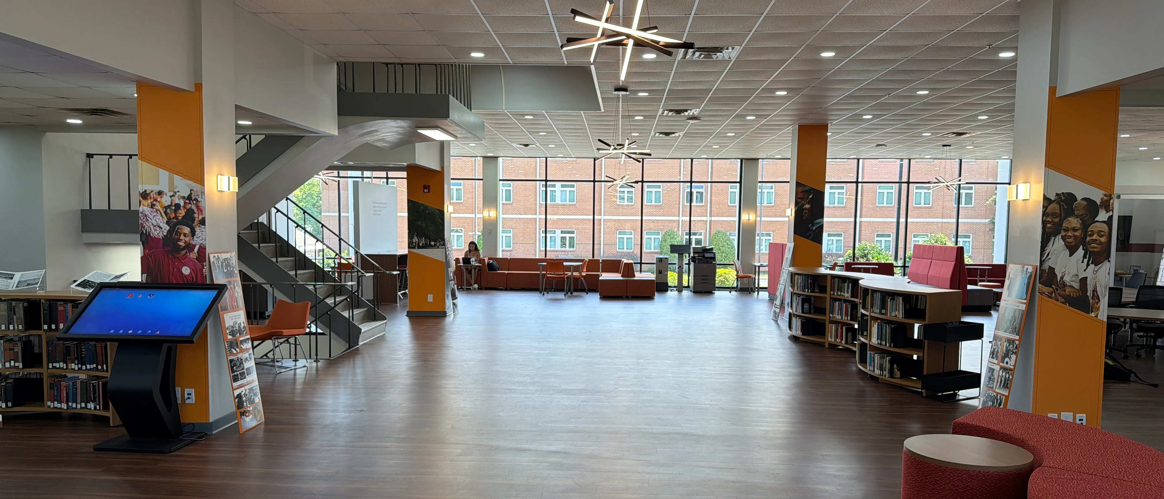 Open study and lounge space inside the H.V. Manning Library