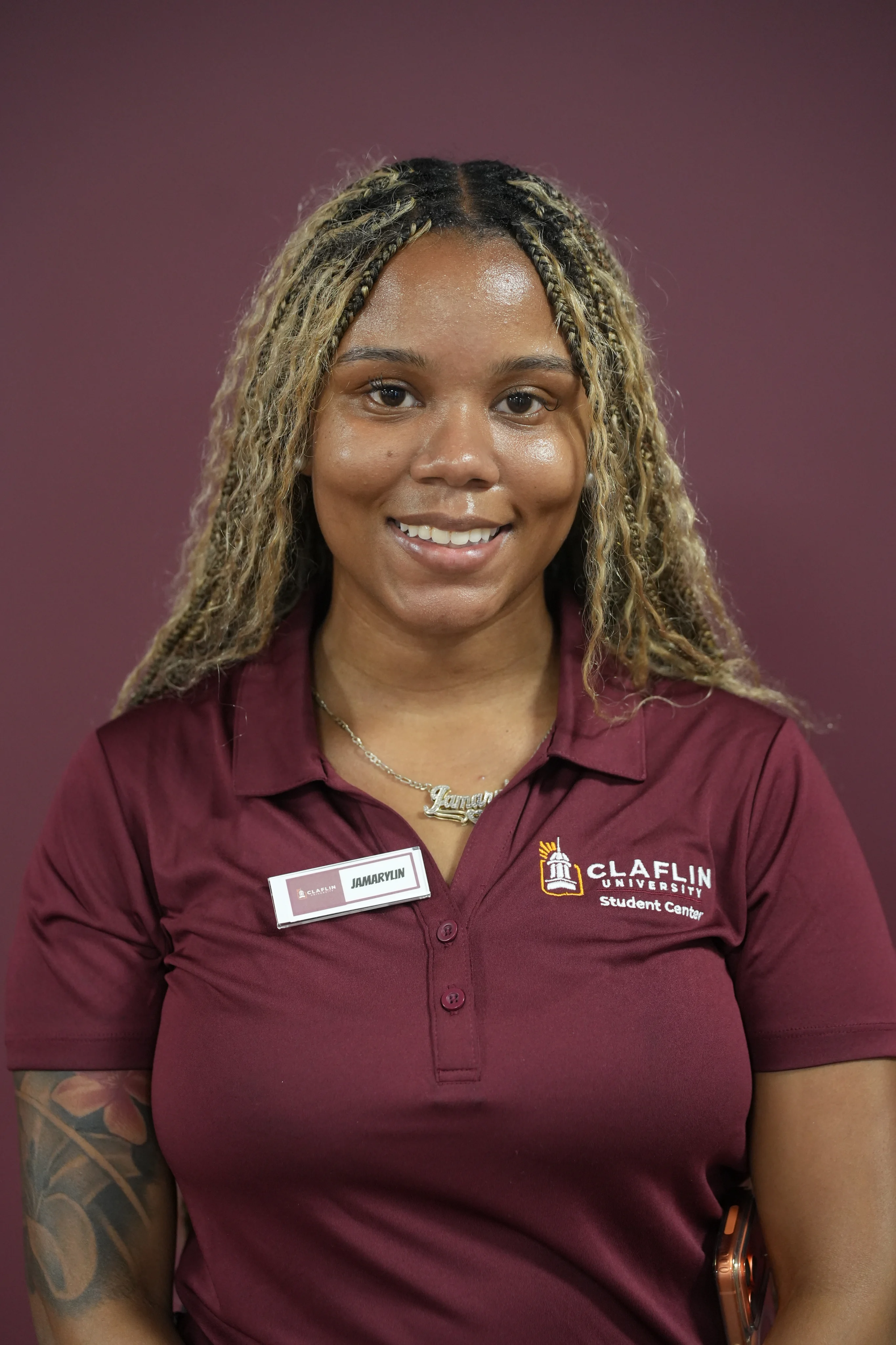 Jamarylin, Claflin University Student Center staff member