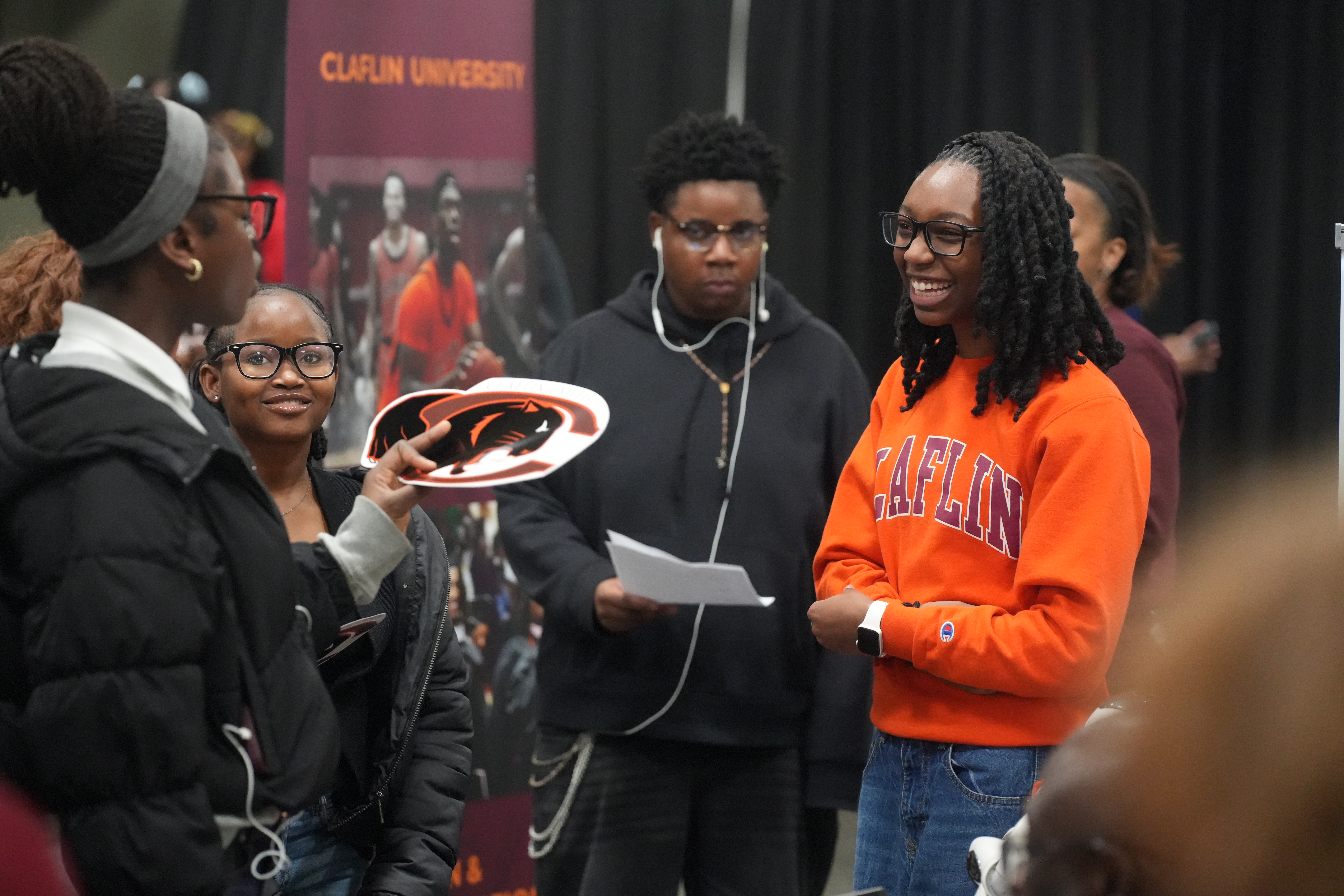 Claflin students connecting during a campus engagement program