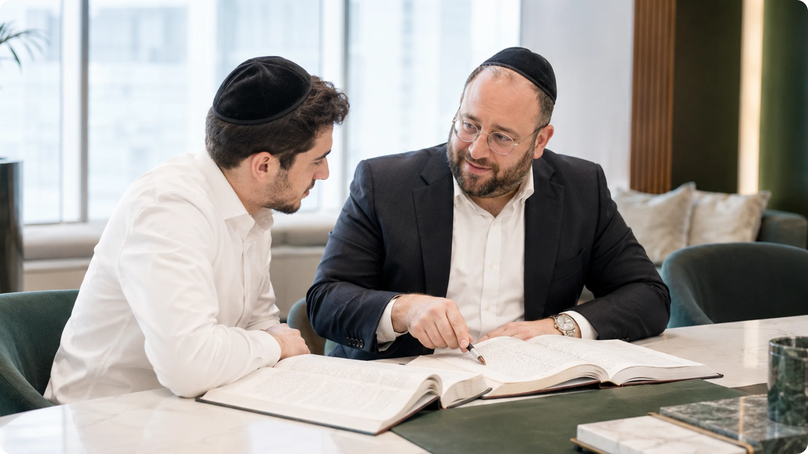 Two men learning Torah together