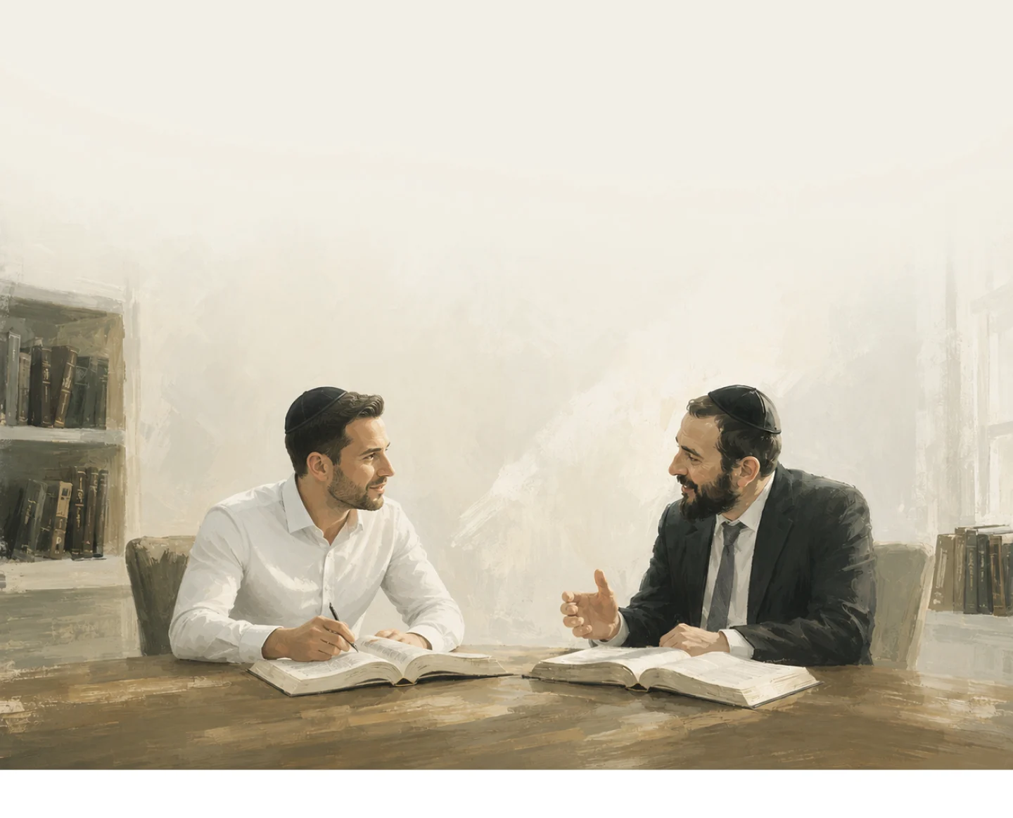 Two men learning Torah together