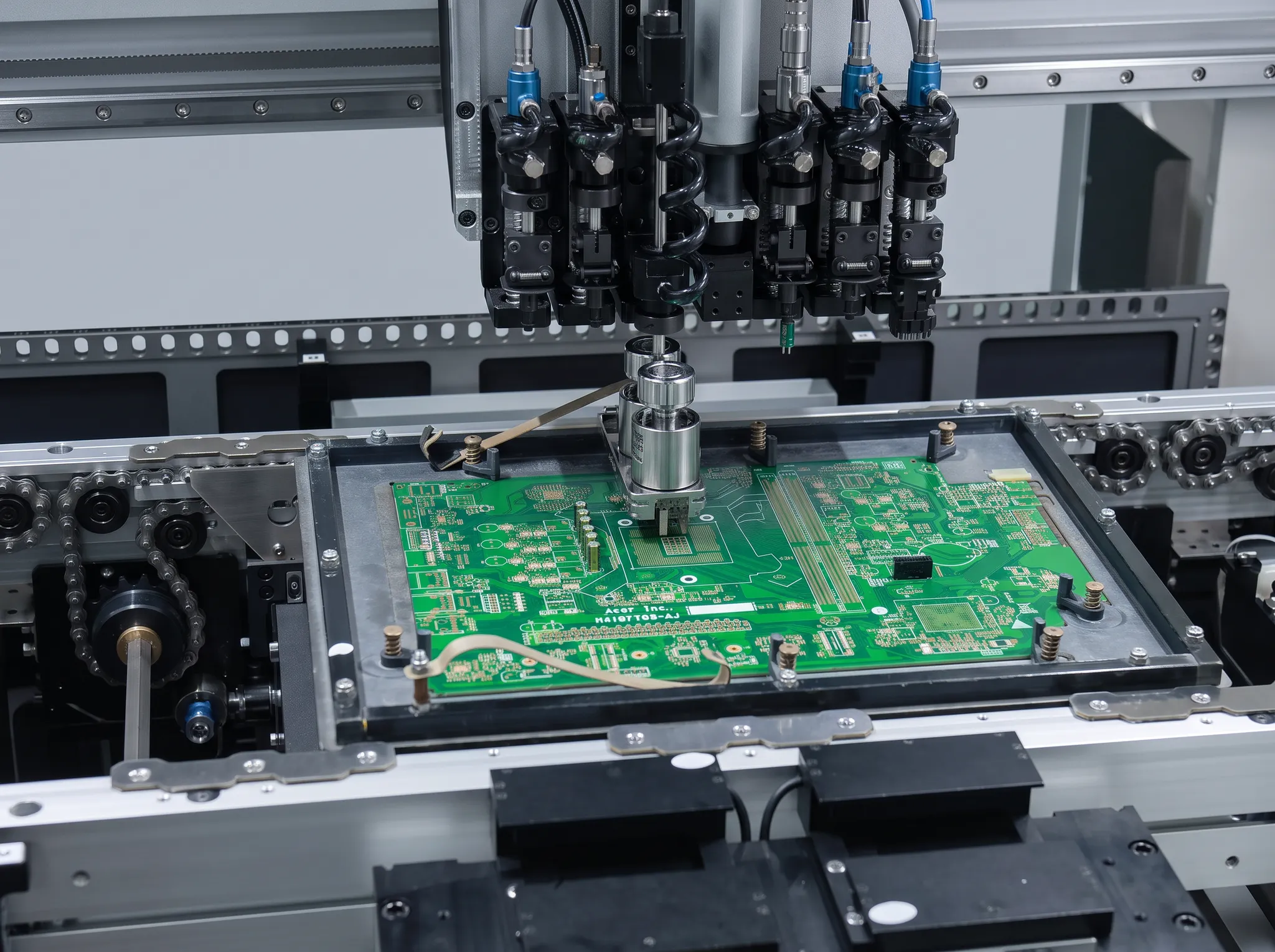 Odd-form insertion heads operating over a printed circuit board