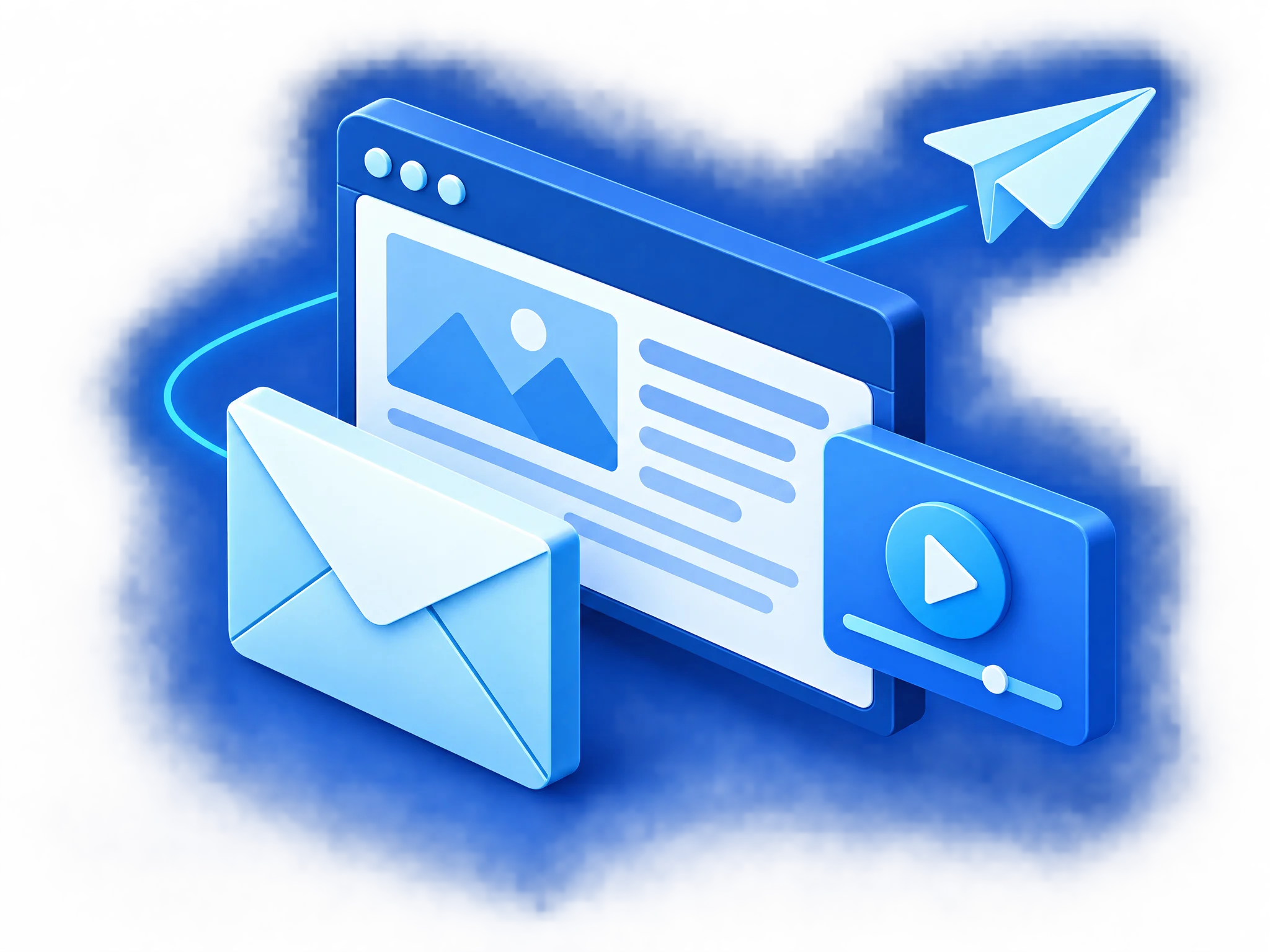 Email and video marketing illustration