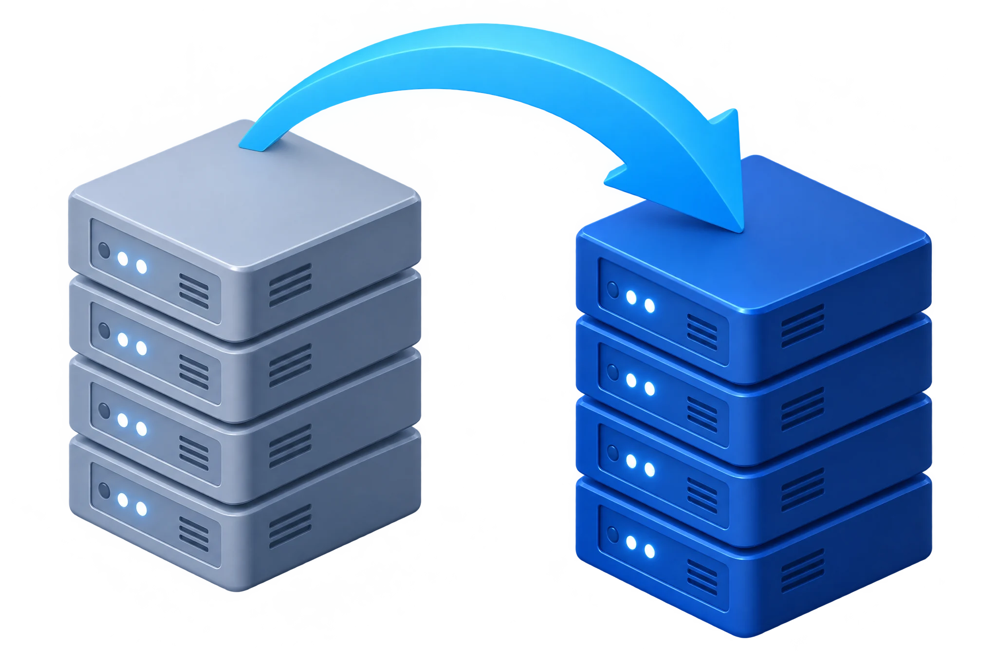A cyan arrow connects a previous host's server to a blue GVO server