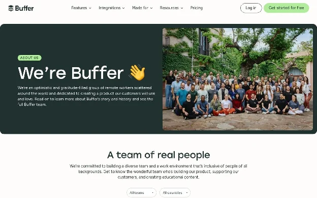 Buffer About page
