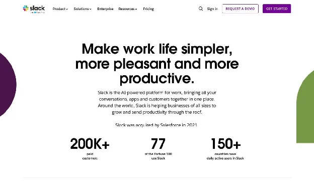 Slack About Us page