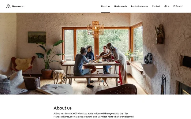 Airbnb About Us page