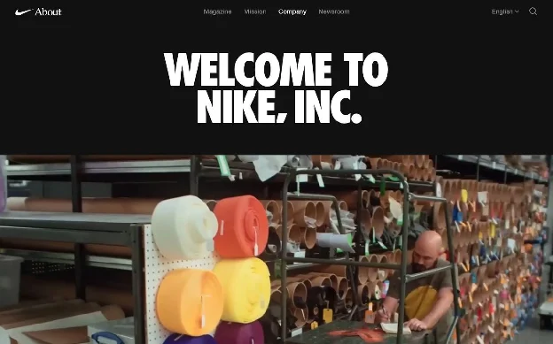 Nike company page