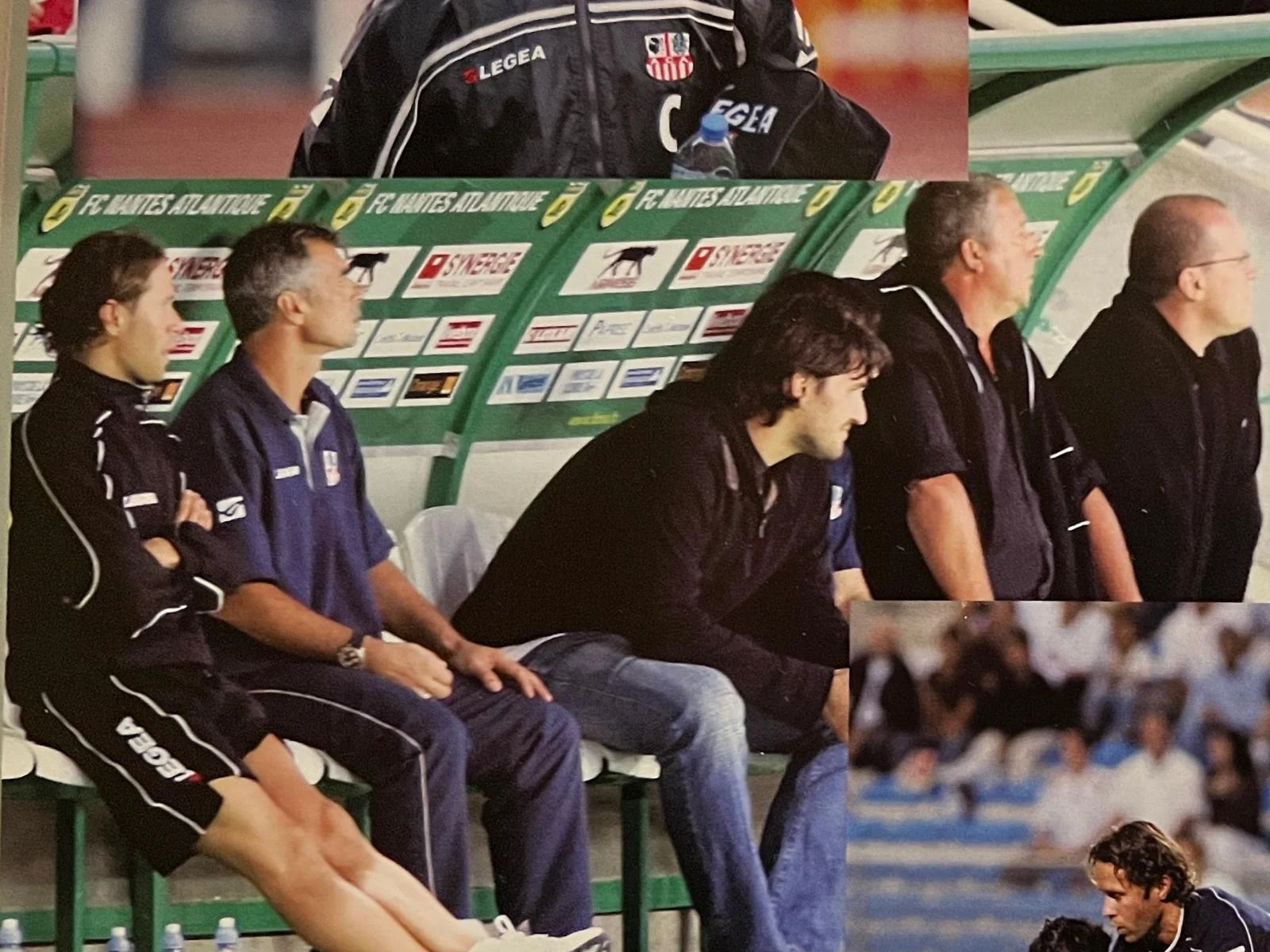 Cyrille Pavy sur le banc avec un staff de football professionnel