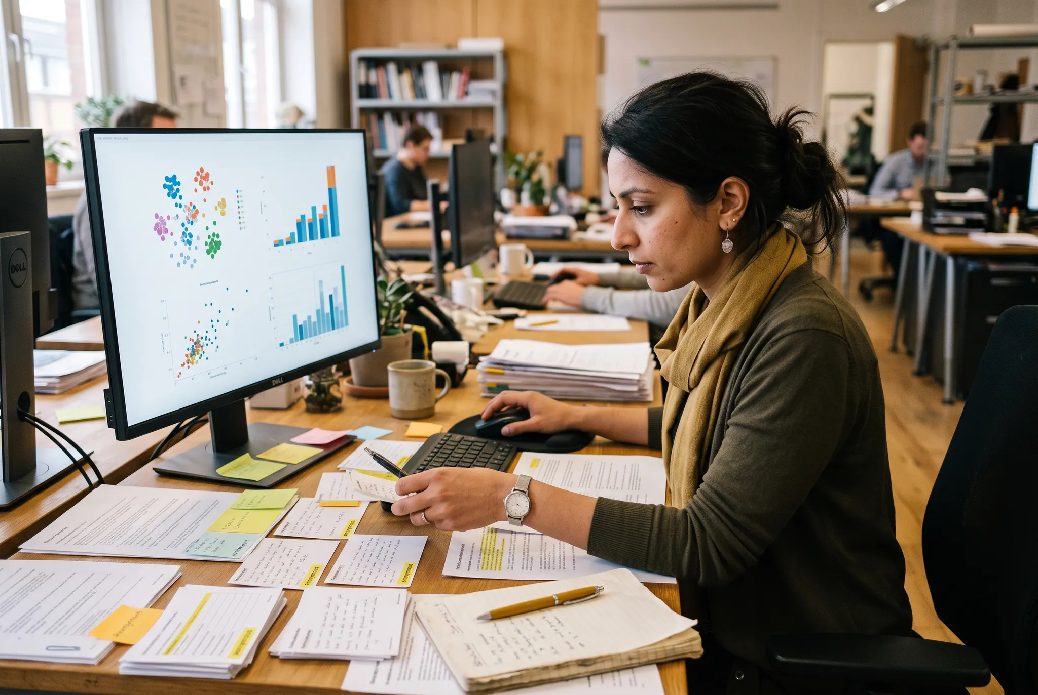 Planning analyst organizing public comments into charts and a client-ready report