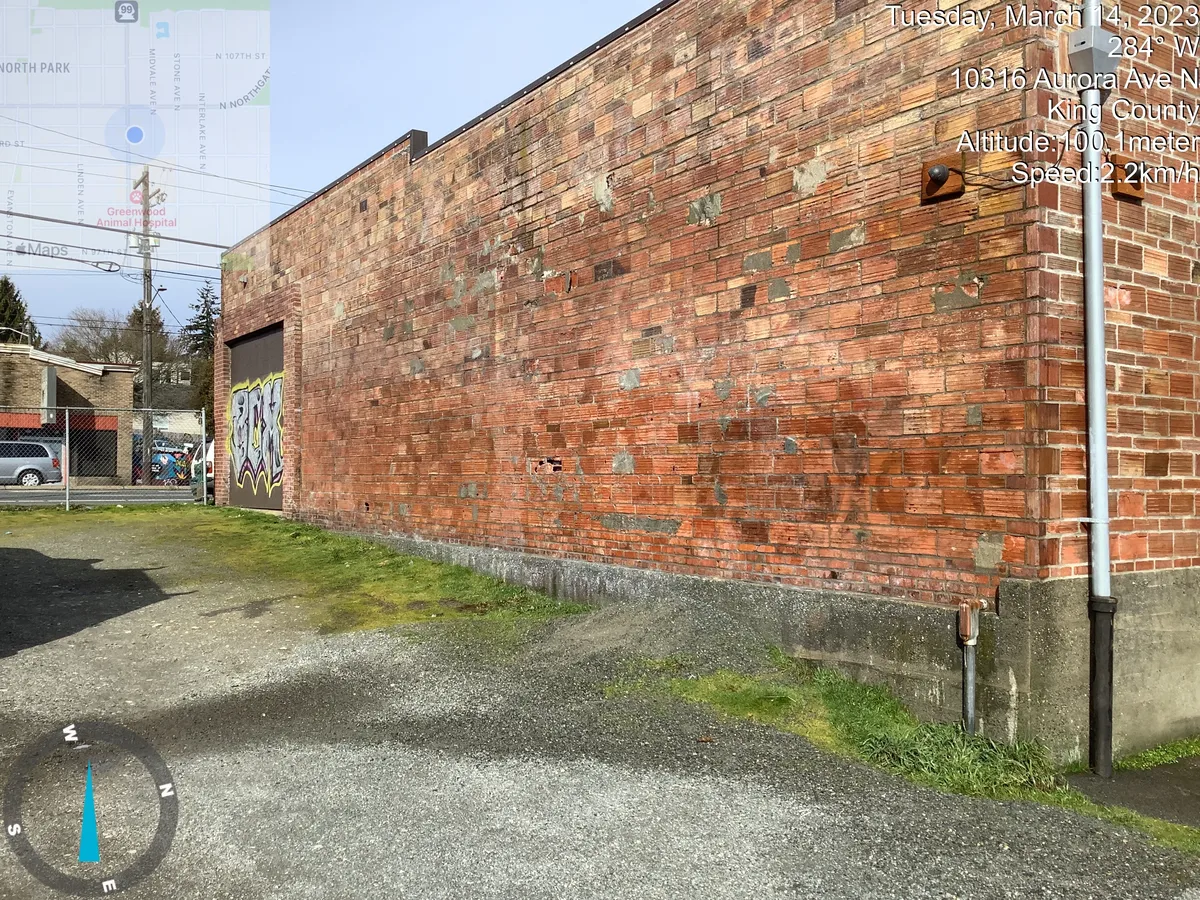 Brick wall after graffiti removal