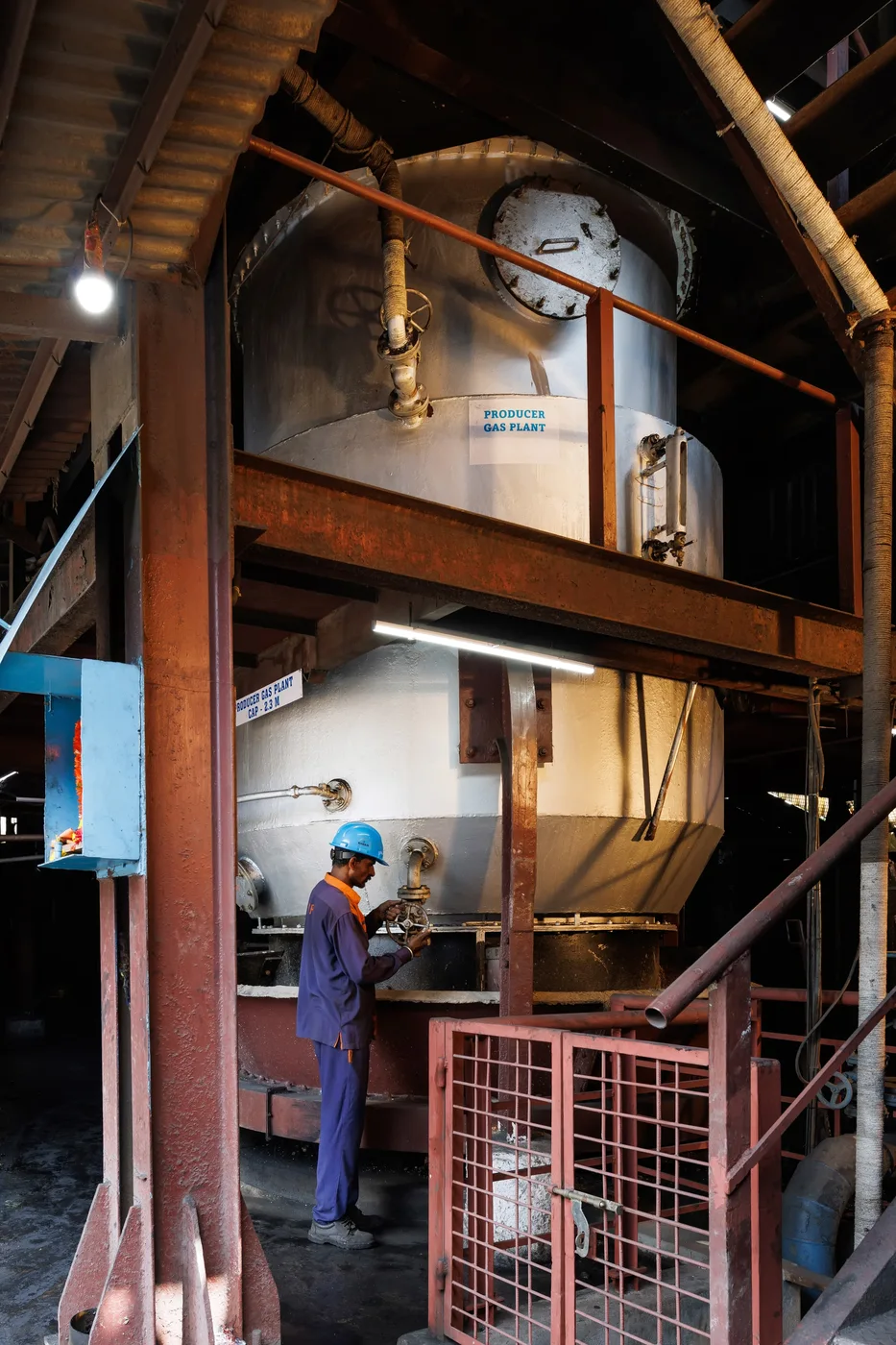 An operator at the VRL producer gas plant