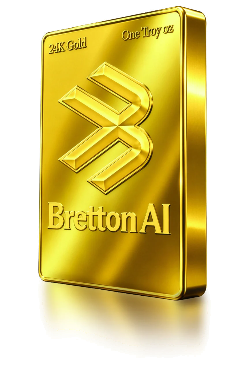 Illustration of a Bretton-branded 24k gold bar