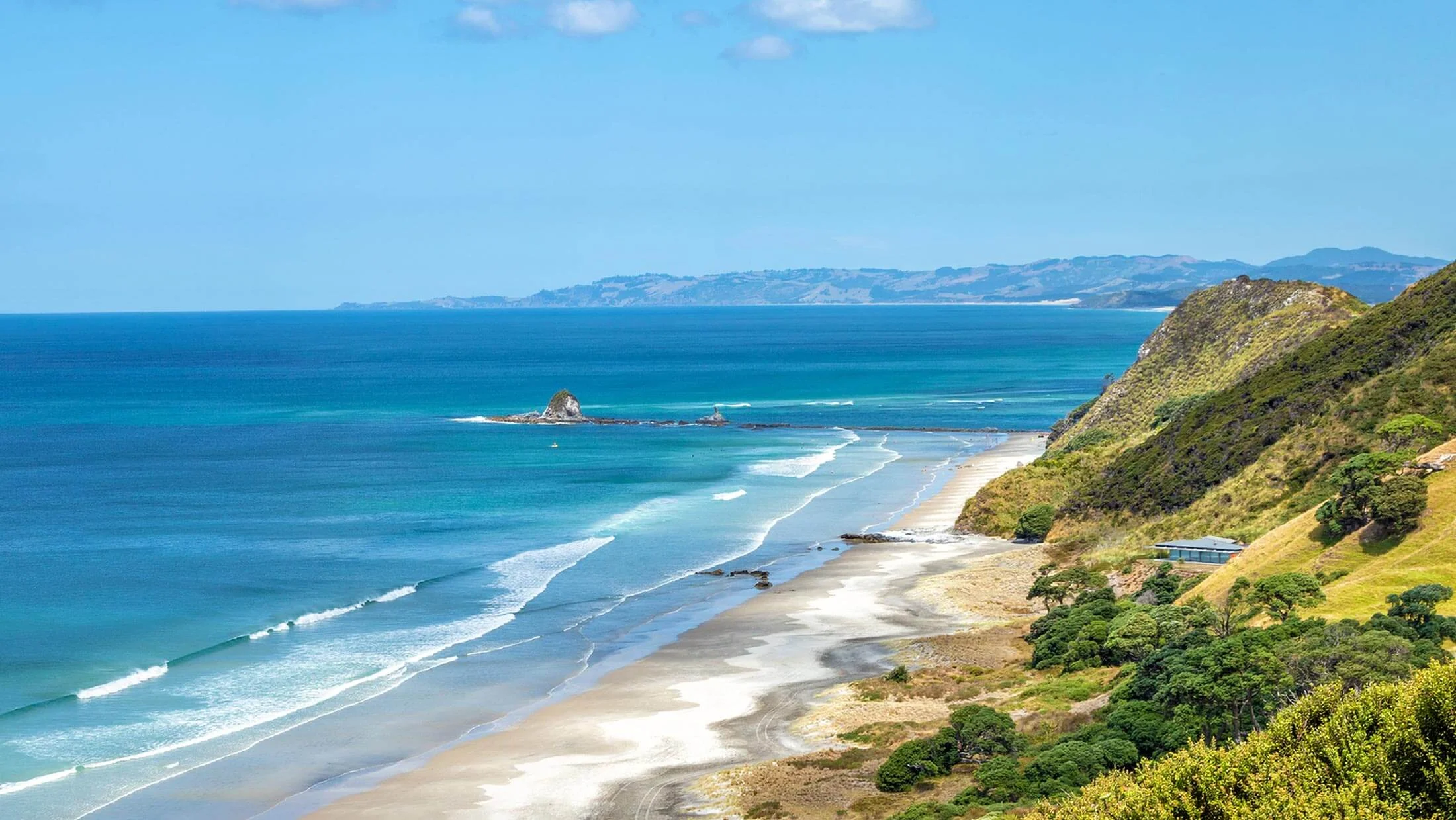 Mangawhai surf beach and coastline