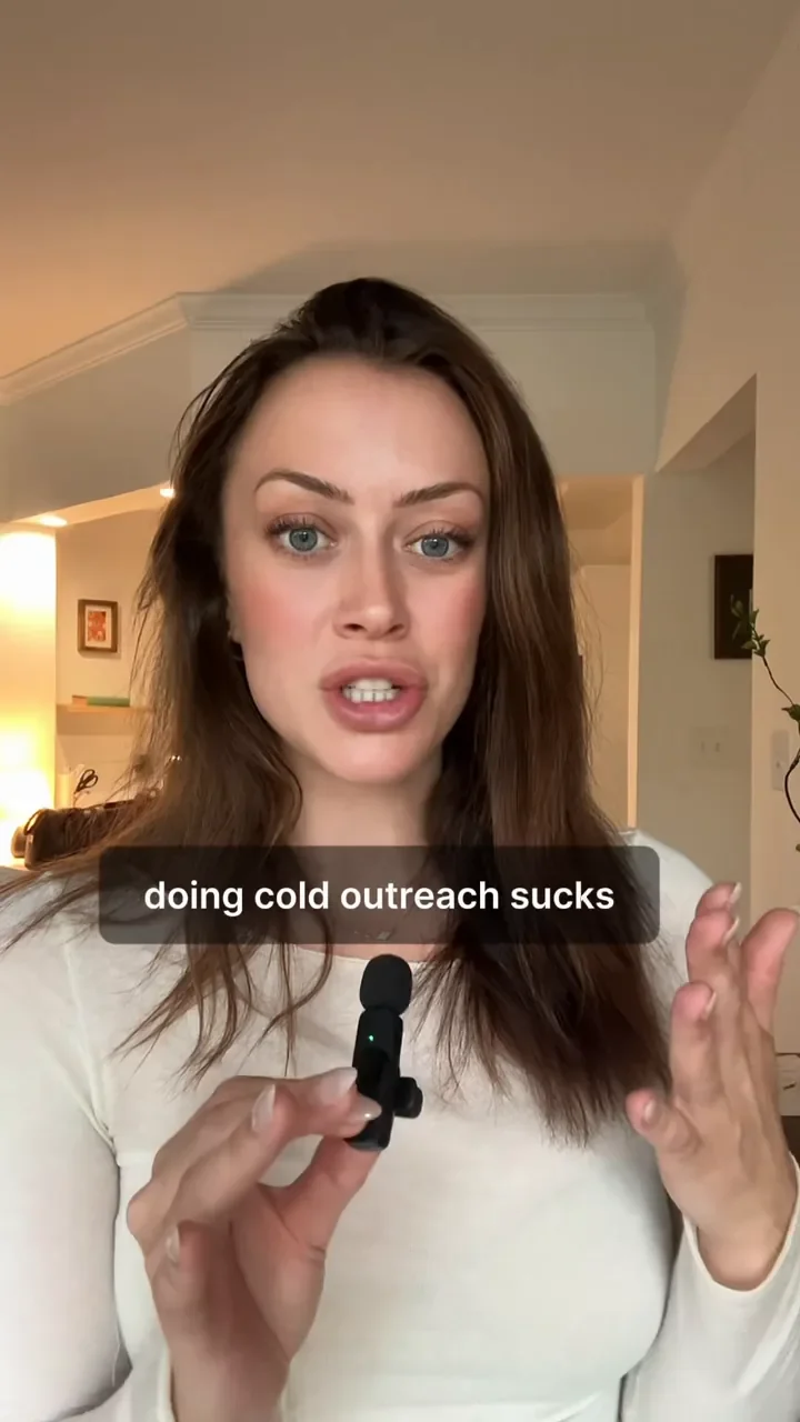 Frame from Knight Vision's Lightfield UGC video about cold outreach, featuring a creator speaking to camera